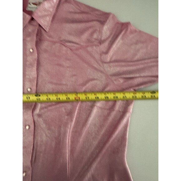 Roper Snap Button Western Shirt Extra Large Holograph Pink Womens Cawgirl Ranch - Picture 6 of 7